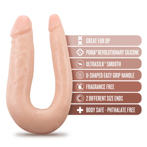 Blush Novelties Doctor Double - 12 Inch Double Dildo - Platinum Cured Purio Silicone - Ultrasilk Smooth - U Shaped For Easy Thru