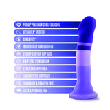 Blush Novelties, Avant D2 Purple Rain, Ultrasilk Smooth Soft Purio Liquid Silicone Dildo 7.5'' Long 1.5'' Wide, G Spot, Pspot Pl