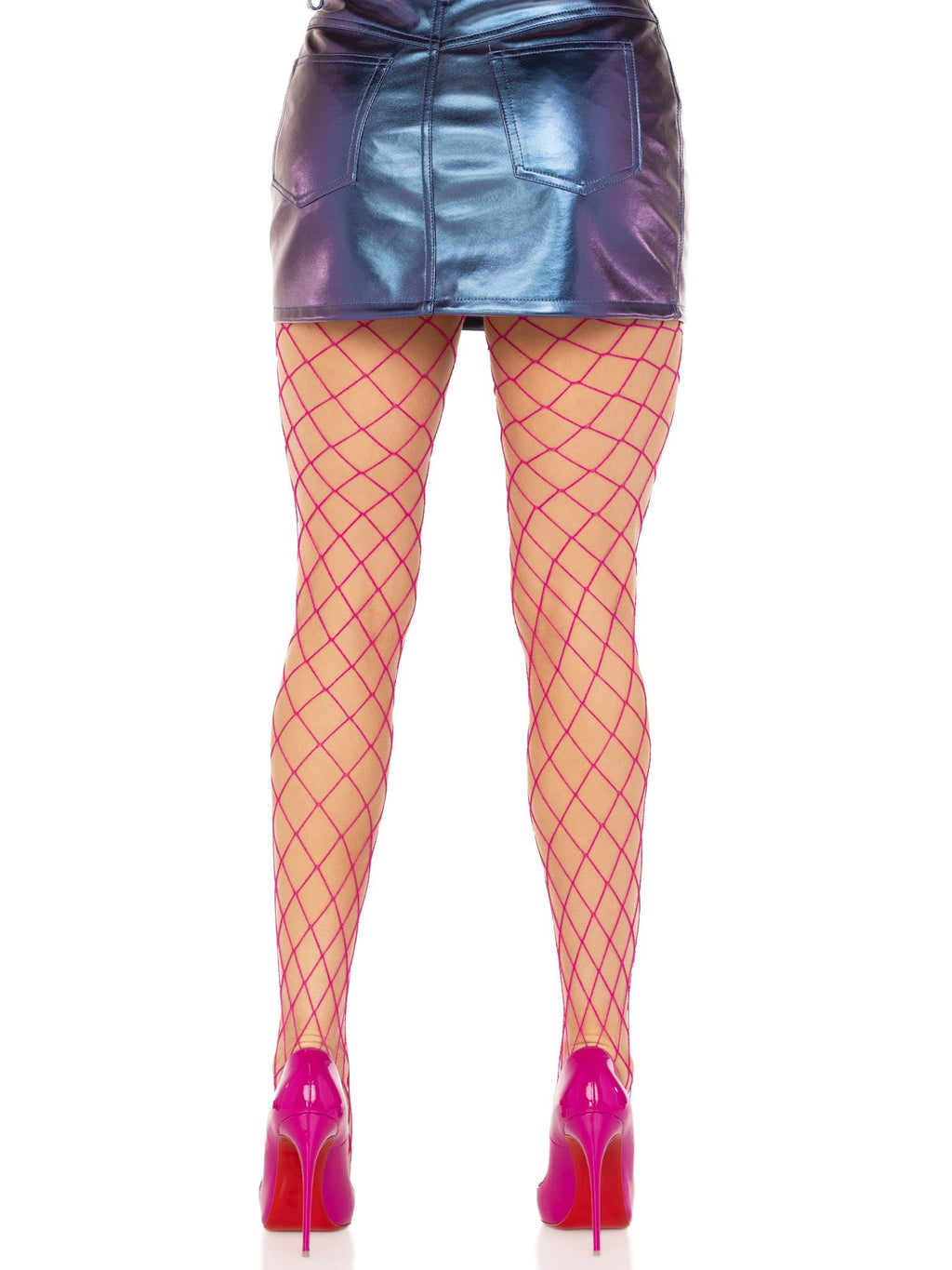 Leg Avenue Spandex Diamond Panty Hose, O/S, MAGENTA