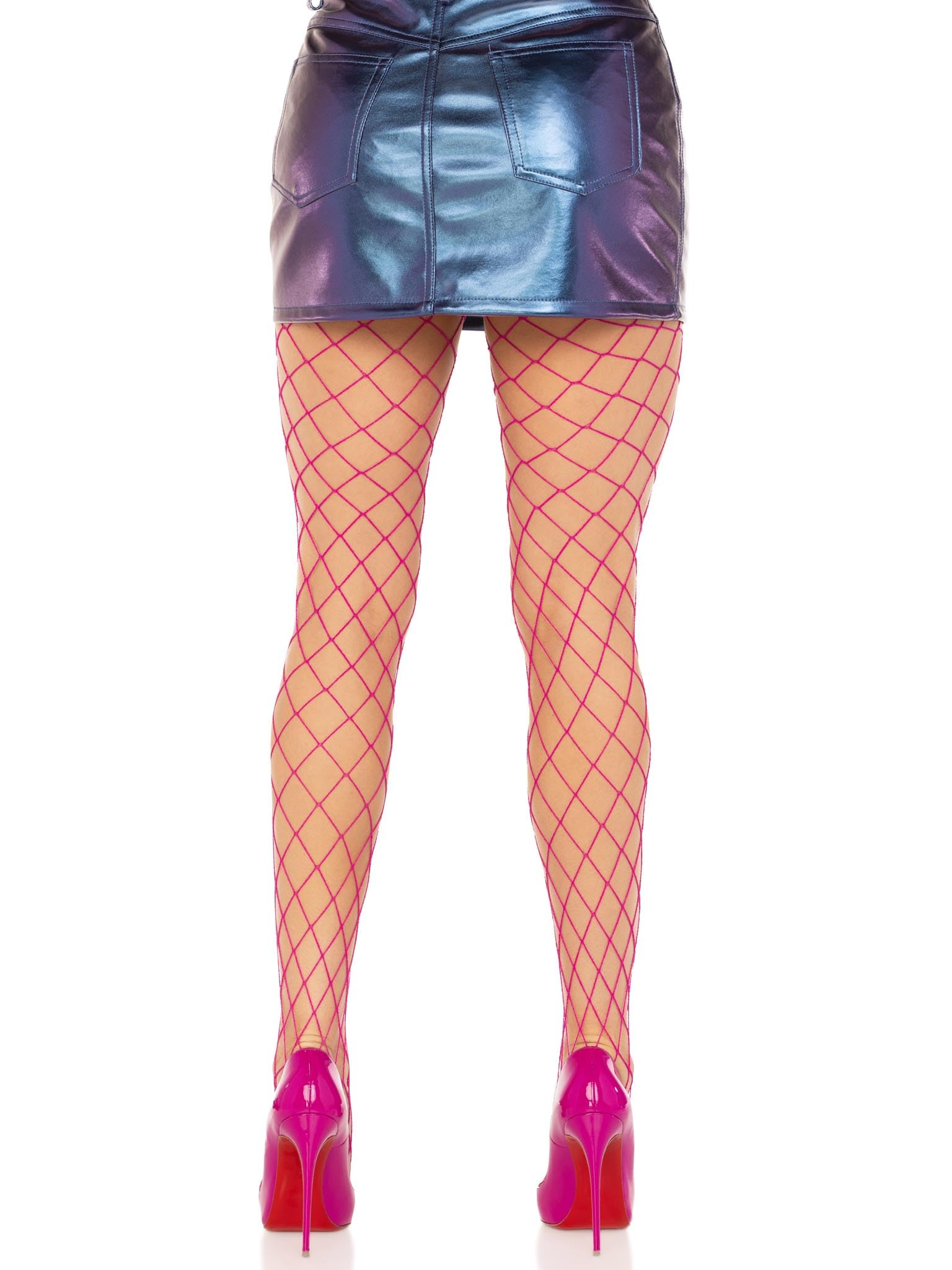 Leg Avenue Spandex Diamond Panty Hose, O/S, MAGENTA