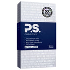 PS Condoms Extra Large Latex Condoms for Men - Odorless and 100% Vegan - Exceptionally Thin, Lubricated, and Clear Condoms - XL