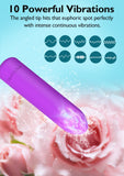 Small Bullet Vibrator for Women: Waterproof Mini Clit Vibrator with 10 Modes, Full Silicone Vibrating Finger Massager for G Spot