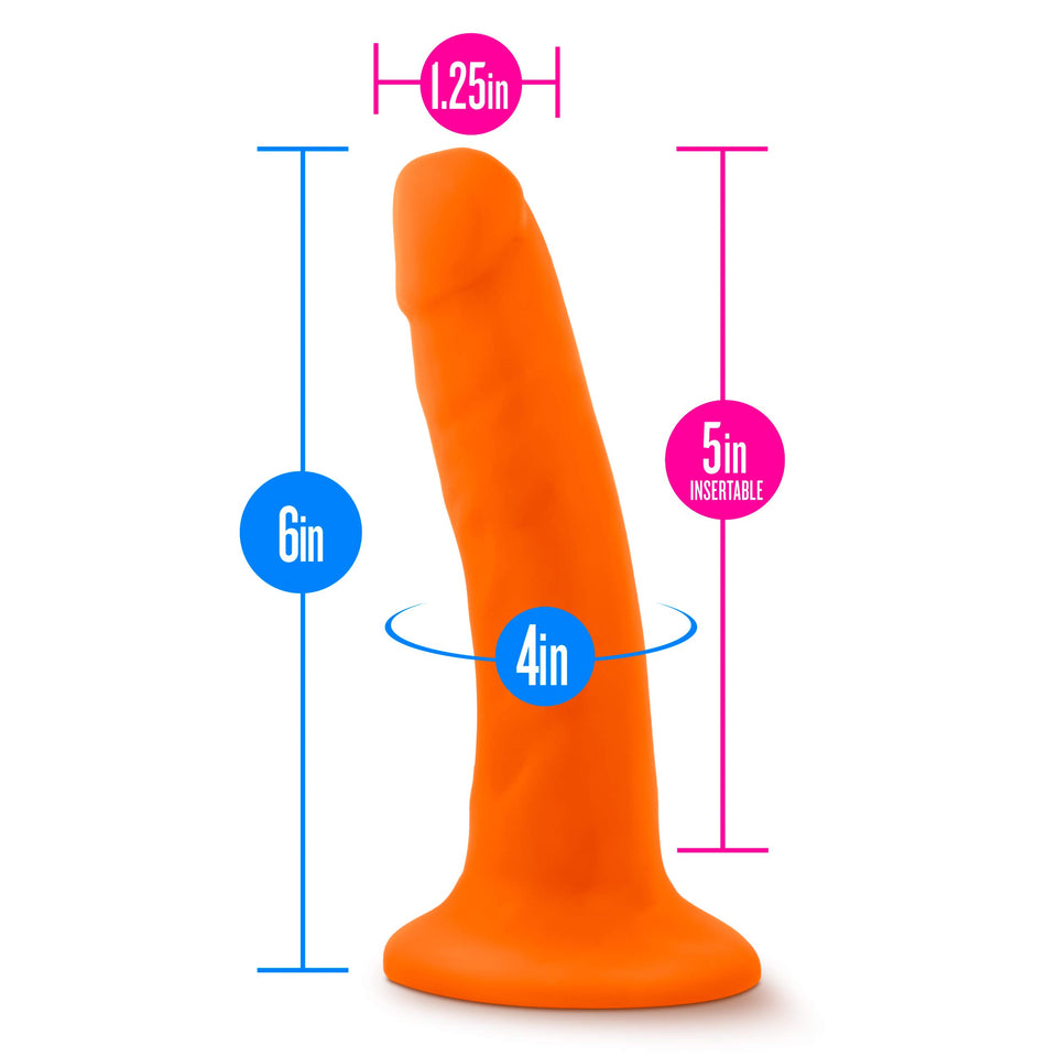 Blush Novelties Neo 6'' Realistic Dildo - Sensa Feel Soft Dual Density Slim 1.25'' Thick Shaft, Anal Pegging Strap On Compatible