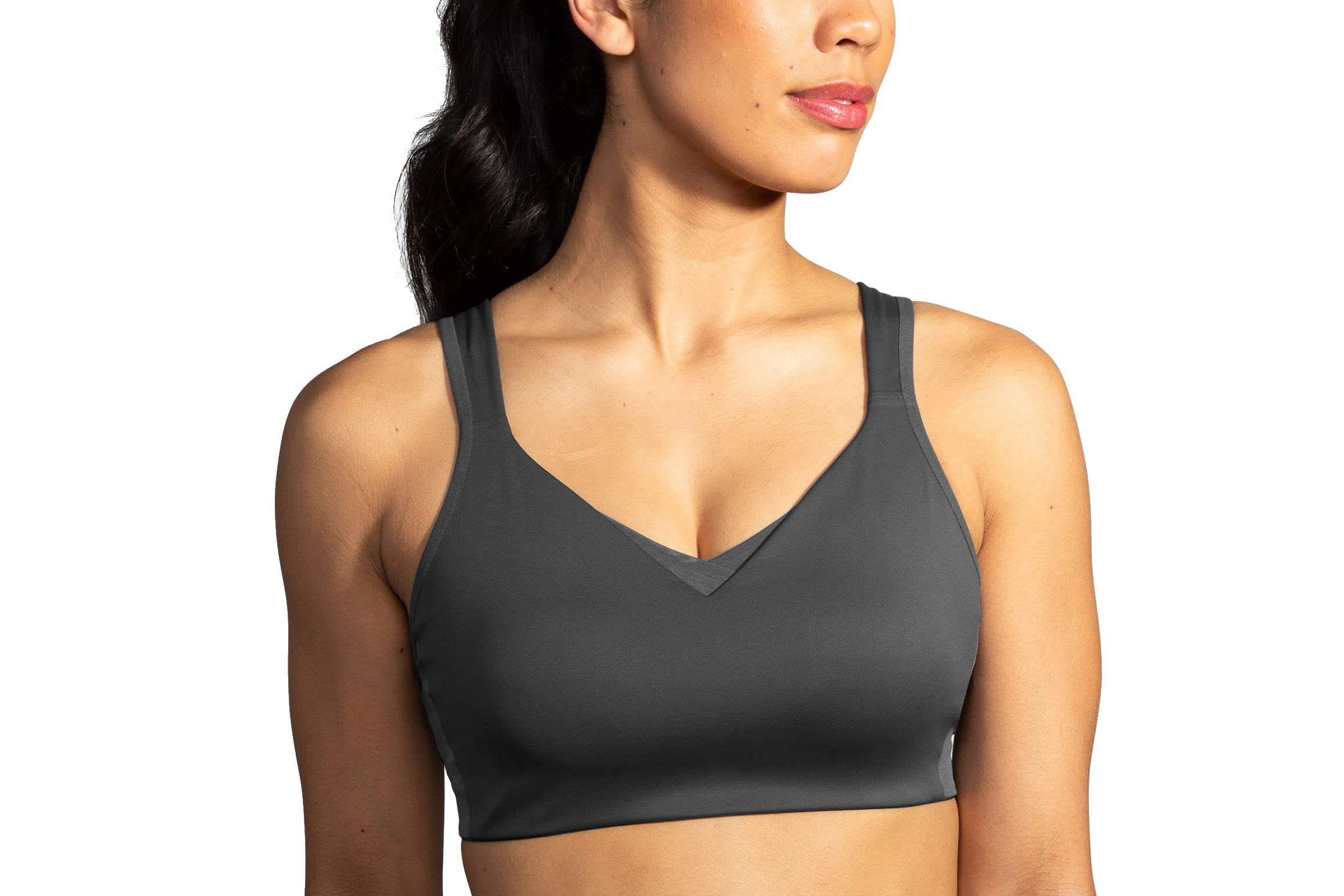 Brooks Womens Convertible Sports Bra for High Impact Running, Workouts & Sports with Maximum Support - Asphalt - 36 DD