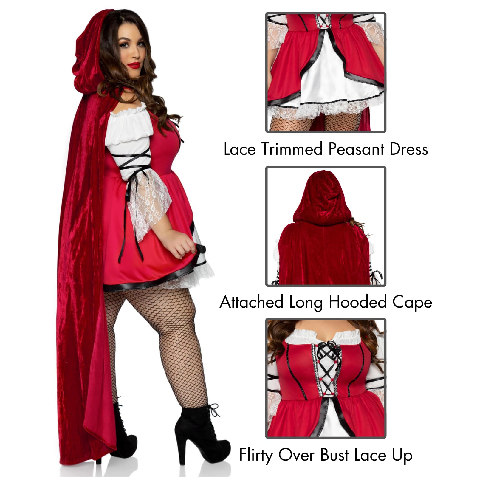 2 Pc Storybook Red Riding Hood - 3X-4X / Red/White