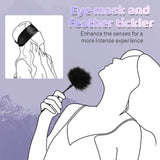 BDSM Bondage Restraints Kit, 4 Pcs Couples Sex Toys with Adjustable Leather Thigh Sling, Paddle, Blindfold and Tickler, Bondage