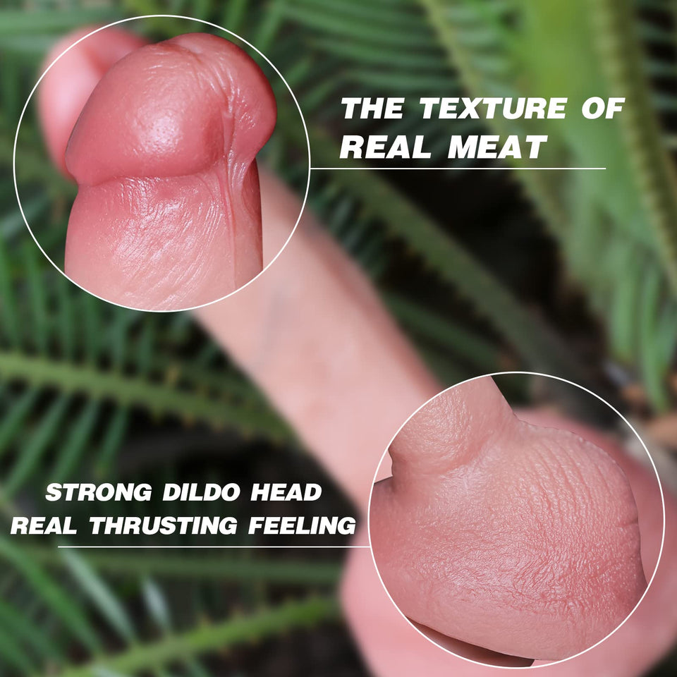 Reproduction Realistic Dildo, Long Thin Dildos Handmade Soft Penis with Suction Cup, Huge Lifelike Liquid Silicone Dildos, Adult