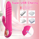 Thrusting Vibrator Sex Toy for Women - G Spot Vibrator Clitoral Stimulator Dual Rabbit Dildo Vibrator with 10 Powerful Vvibratio