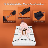 Bed Sex Bondage Kit Restraints - UTIMI Under Mattress Bed Bondage BDSM Sets with Wrist Ankle Cuffs and Tickler Blindfold Adult S