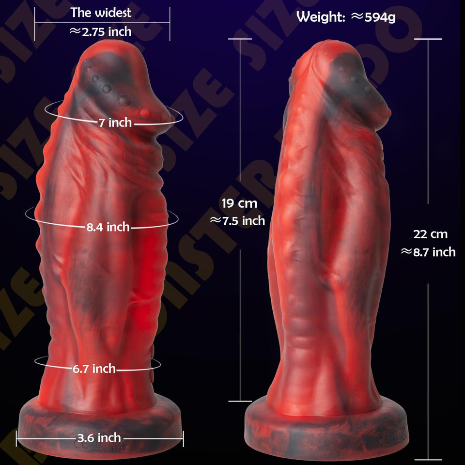 2.75 ' ' Diameter Vibrating Monster Dildo,8.7 ' ' Huge Thick Realistic Dildo Massager with 8 Vibration & 1 Orgasm Mode,G-Spot Vi