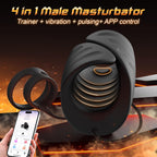 Male Sex Toys for Men Vibrator, 9 Vibrating Stretchy Male Masturbator with 2 Cock Penis Ring, APP & Remote Control, Penis Traine