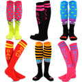 Novelty Knee High Fun Socks for Women and Junior Halloween 6-Pair (Monster & Bad Attitude)