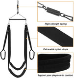 3rd Generation Sex Swing - 360 Spinning Trapeze with Fluffy Liner & Steel Triangle Support - 600 lbs Capacity for Couples