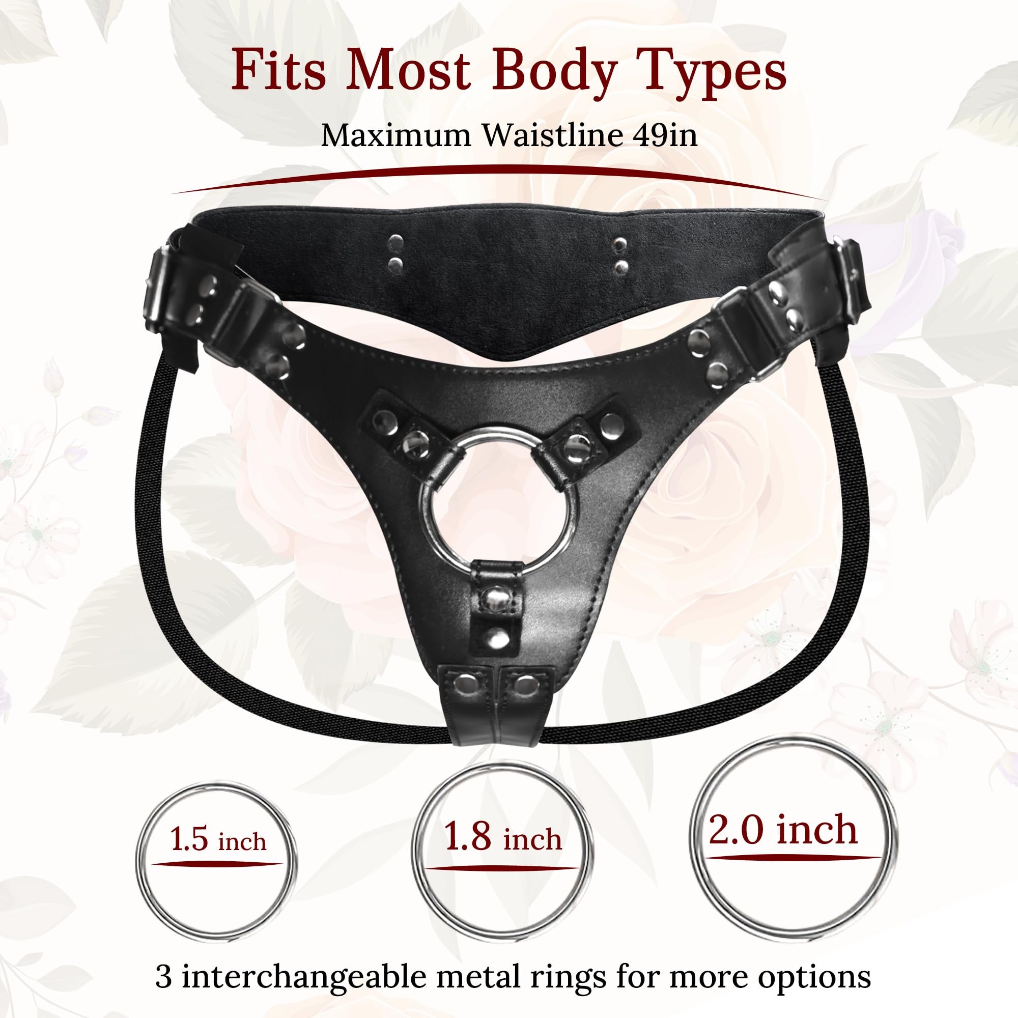 Adjustable Strap On Dildo Harness for Women and Men, Wearable Plus Size Strapon Harness Adult Sex Toys for Lesbians Gay Couples