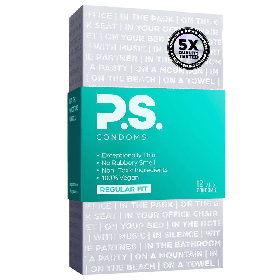 Ps Condoms Exceptionally Thin Latex Condoms For Men - Odorless And 100% Vegan - Ultra Thin Lubricated Condom - 40% Thinner And T