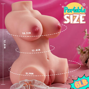 GOYHA Vibrating Sex Doll Male Masturbators with Realistic Boobs Vagina and Anal, 3 in 1 Torso Pussy Masturbator Love Doll Pocket