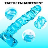 8.46 Inch Realistic Anal Dildo Blue Dildo with Suction Cup for Hands-Free, Realistic Dildos Sex Toy for Men Women Couples and An