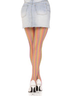 Rainbow crochet net tights.