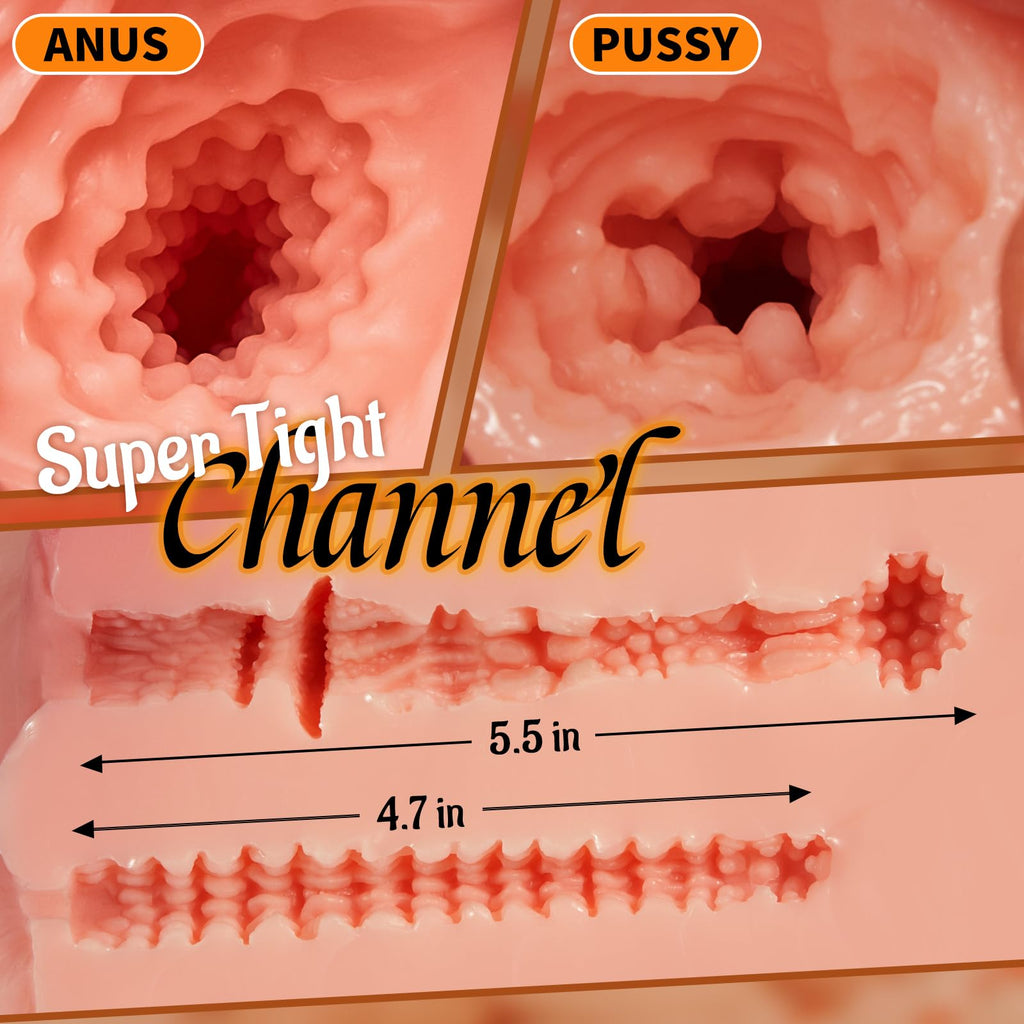 11LB Realistic Male Masturbator with Virgin Vagina and Anal, Life-Sized Pussy Ass Masturbator Sex Toys for Men Masturbation, Rea