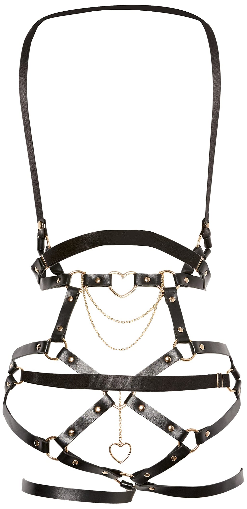Leg Avenue Wet Look Cage Strap Garter Ted Black Color