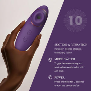 Adult Sex Toys Dildo Sucking Vibrator - 2 in 1 Clitoris Stimulator with 9 Sucking & Vibrating Modes for Women Clitoral Nipple, W