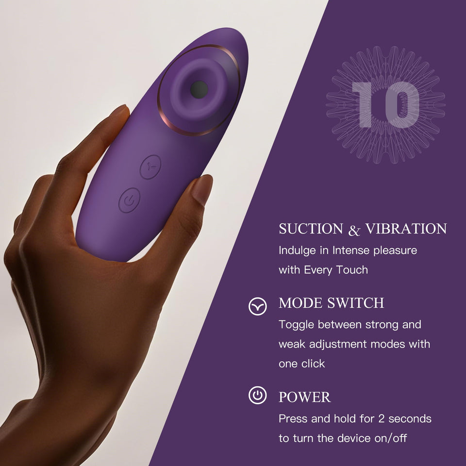 Adult Sex Toys Dildo Sucking Vibrator - 2 in 1 Clitoris Stimulator with 9 Sucking & Vibrating Modes for Women Clitoral Nipple, W