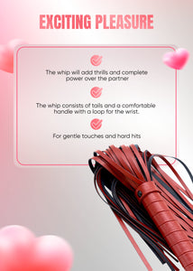 DERINODEM BDSM Whip Red Cosplay Paddle Adult Play Sex Whip for Spanking BDSM Spanking Set Floggers for Bedroom