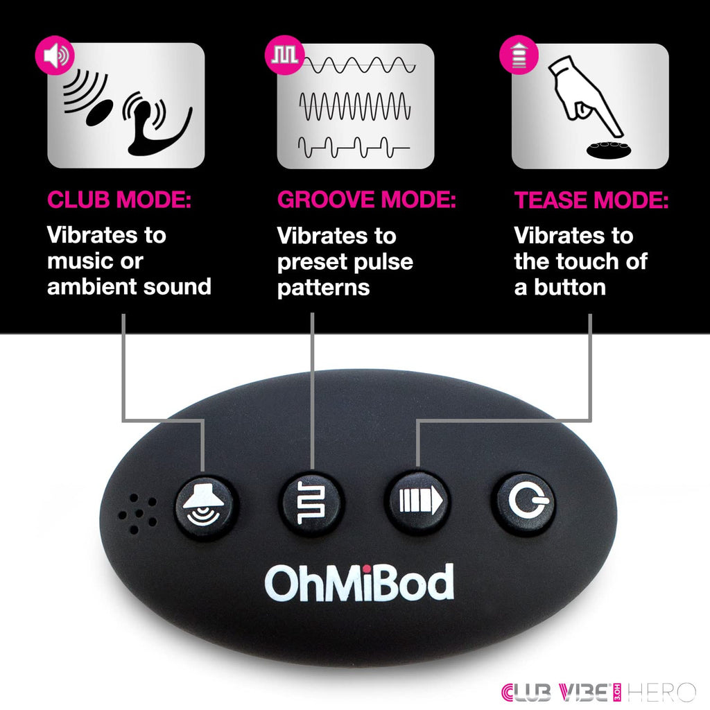 Ohmibod Club Vibe 3.Oh Hero Wearable Anal Vibrator - Wireless Remote Control Vibrating Butt Plug - Personal Massager For Women -