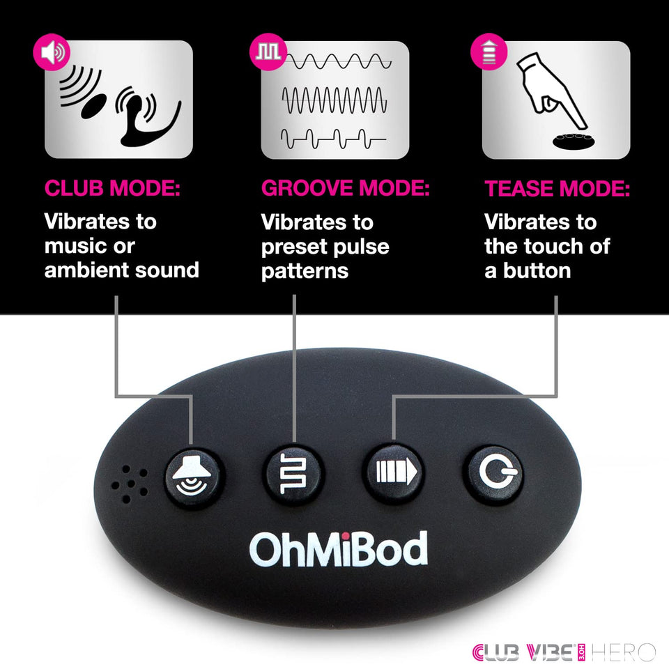 Ohmibod Club Vibe 3.Oh Hero Wearable Anal Vibrator - Wireless Remote Control Vibrating Butt Plug - Personal Massager For Women -