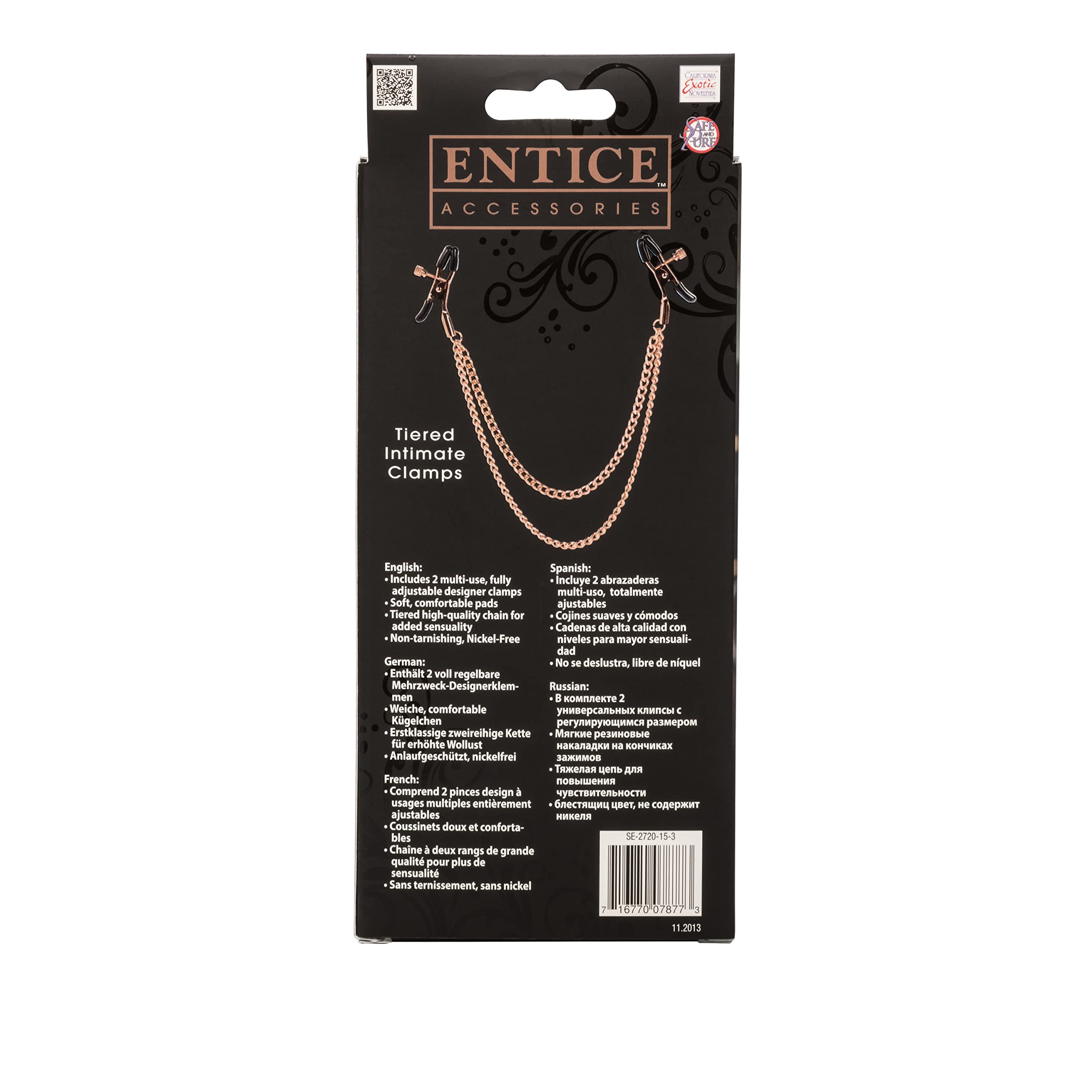 Calexotics Novelties Entice Tiered Intimate Clamps, Gold