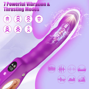 Sex Toys Thrusting Vibrator, G Spot Vibrator Clitoral Vibrators Hollow Handle with Powerful 7 Thrusting & 7 Vibrating Modes, Ana