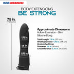 Body Ext Hollow Lrg Strap-On 2pc Set Blk
