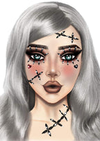 Stitches Adhesive Face Jewels Sticker.