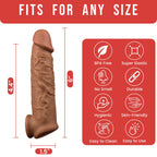 Penis Sleeve Extender Cock Sleeve Extension Sheath Silicone Penis Ring Enlarge Thicken Reusable Realistic Condom Enlarger Male S