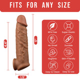 Penis Sleeve Extender Cock Sleeve Extension Sheath Silicone Penis Ring Enlarge Thicken Reusable Realistic Condom Enlarger Male S