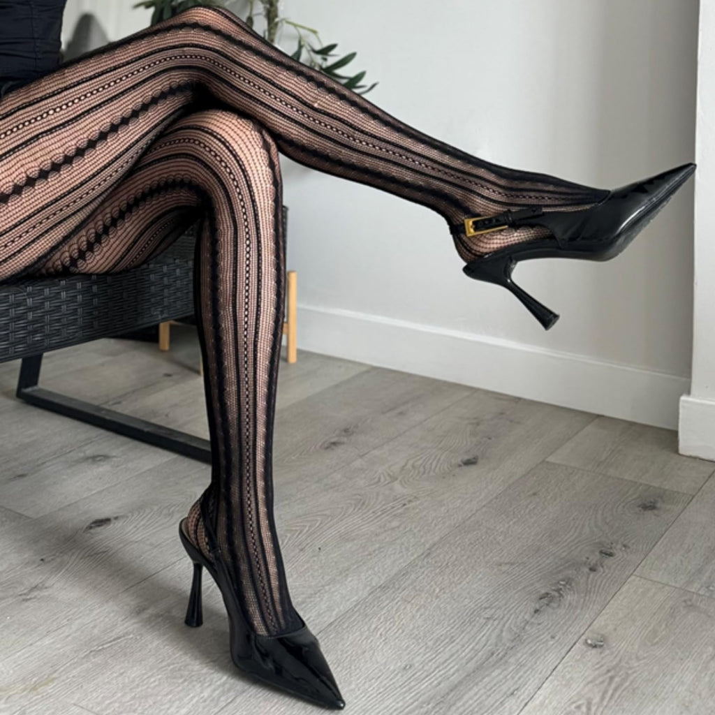 Vintage Pinstripe Net Tights