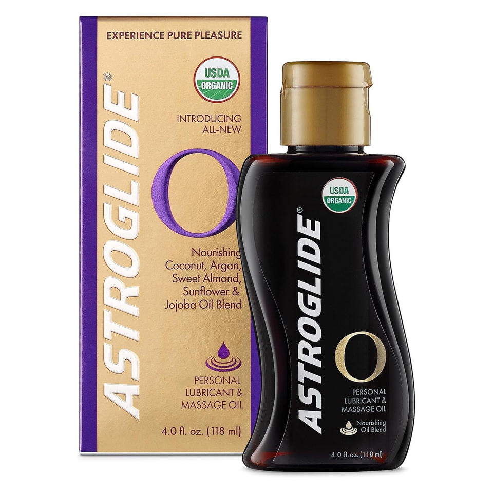 Astroglide O Organic, Essential Oil Based Personal Lubricant And Massage Oil, 4 Oz.