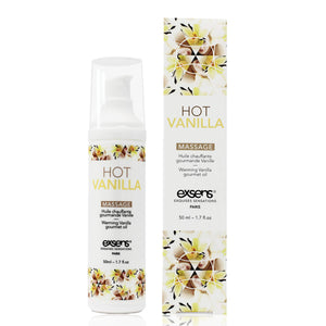 Exsens Hot Vanilla Warming Massage Oil, All Natural, Paraben-Free Formula For Men, Women, And Couples, Edible And Body Safe, 1.7