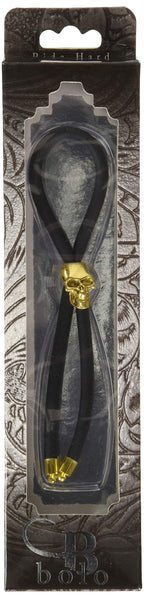 C-Ring Lasso Gold Skull Bead Silicone Black