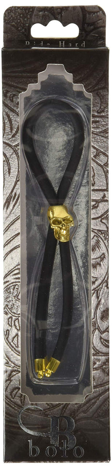 C-Ring Lasso Gold Skull Bead Silicone Black