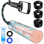 Penis Pump Sex Toys for Men,9 Pcs Vacuum Pene Enlargement Male Sex Toys Kit,for Men Stronger Lasting Bigger Erections with Mastu