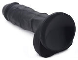 Strap U Power Pecker 7&quot; Silicone Dildo With Balls - Black,1 Count, 123312