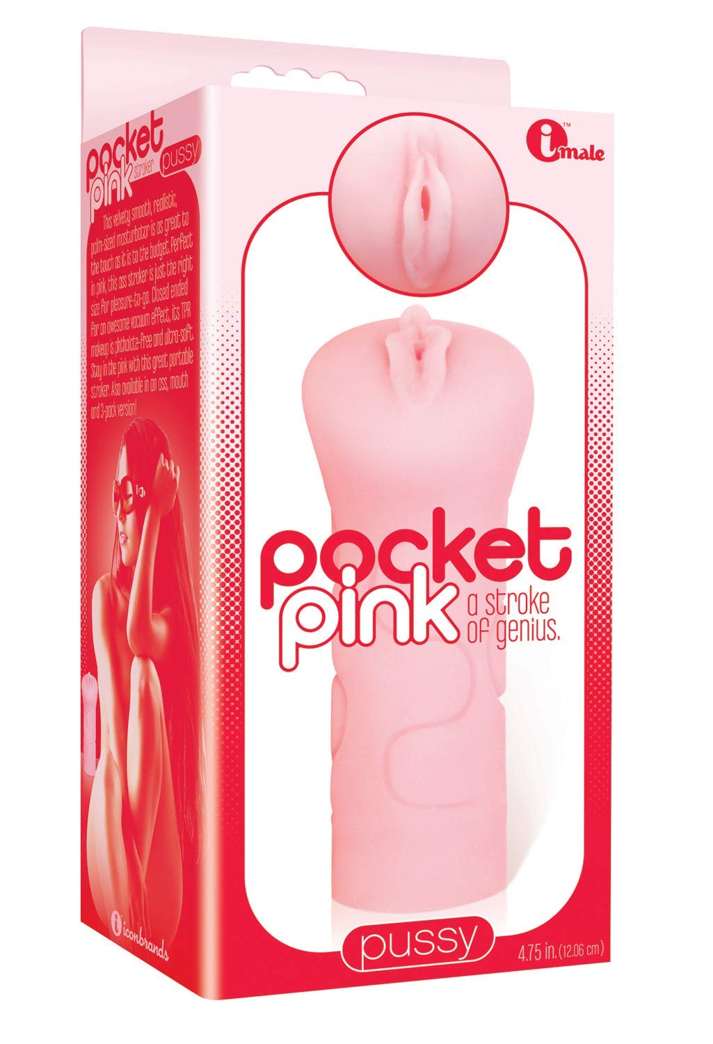 Icon Brands The 9's Pocket Pink, Mini Mouth Masturbator