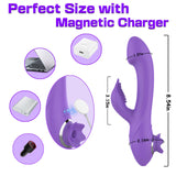 Clitoral Sucking G-spot Rabbit Vibrator - 3 in 1 Realistic Dildo Nipple Clitoris Vagina Stimulator with 10 Vibration & 5 Suction