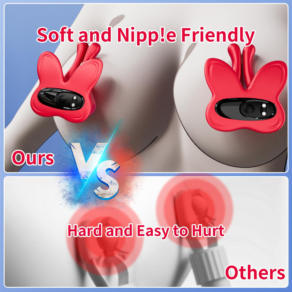 Nipple Toys Nipple Vibrator, BDSM Toys Nipple Clamps Vibrators with 9 Vibration Modes, Women Sex Toys Vibrating Nipple Clamps, A