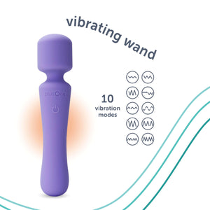 plusOne Wand Vibrator for Solo or Partner Play, Muscle Relaxation, Sex Toy Made of Body-Safe Silicone, Waterproof, Rechargeable,