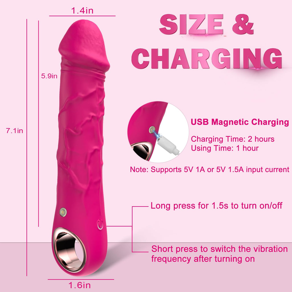 G Spot Realistic Dildos Vibrators, BGGOOD High-Frequency Clitoral Vibrator with 10 Vibration Modes, Clitoralis Stimulator for Wo