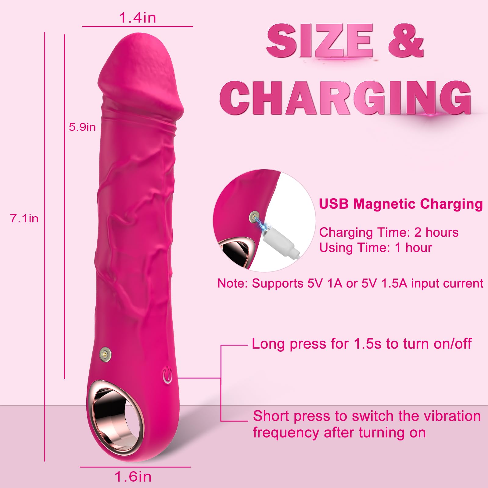 G Spot Realistic Dildos Vibrators, BGGOOD High-Frequency Clitoral Vibrator with 10 Vibration Modes, Clitoralis Stimulator for Wo