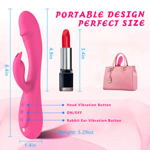Rabbit G Spot Vibrator Sex Toys, 7 * 7 Vibrating Modes 8.4 ' ' Couple Realistic Vibrators Anal Dildo Wand Adult Toys, Adult Sex