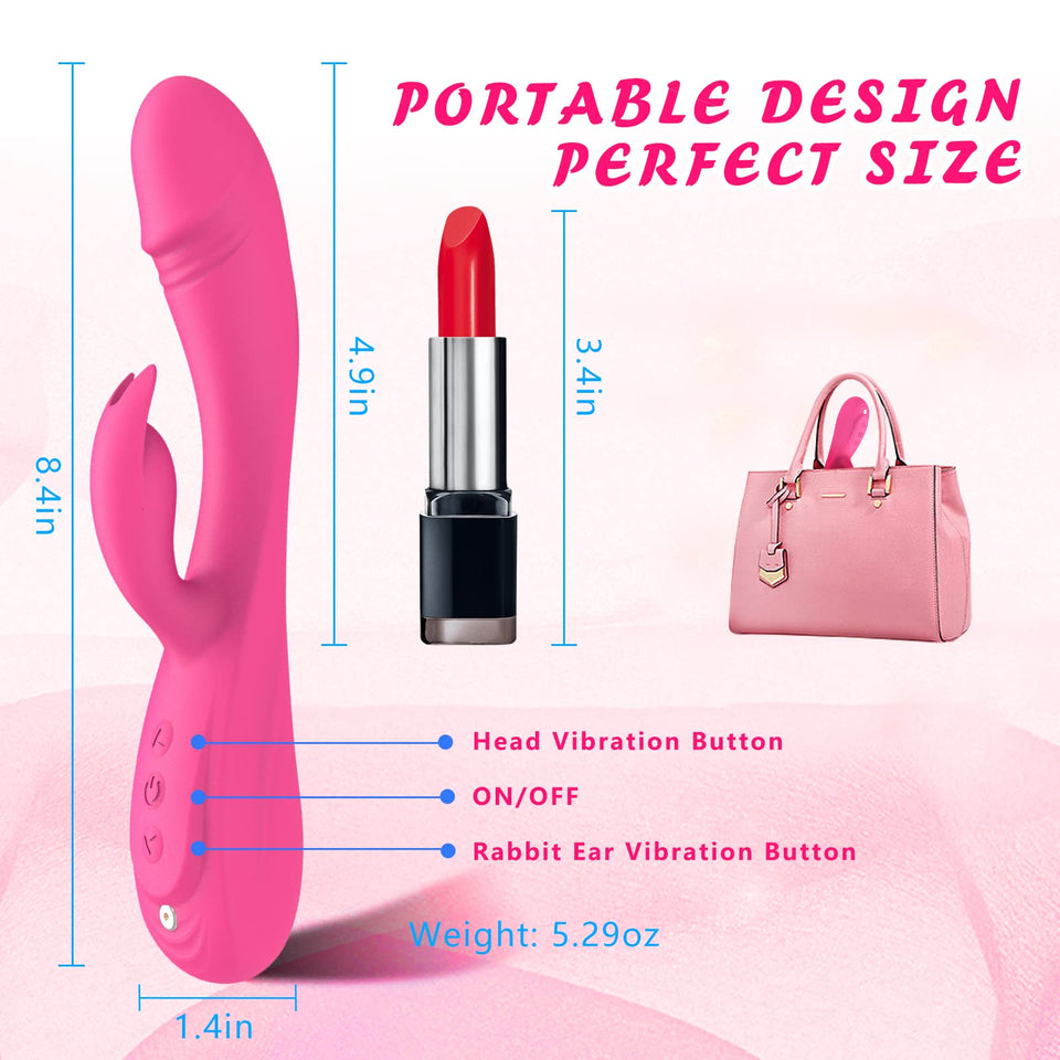 Rabbit G Spot Vibrator Sex Toys, 7 * 7 Vibrating Modes 8.4 ' ' Couple Realistic Vibrators Anal Dildo Wand Adult Toys, Adult Sex